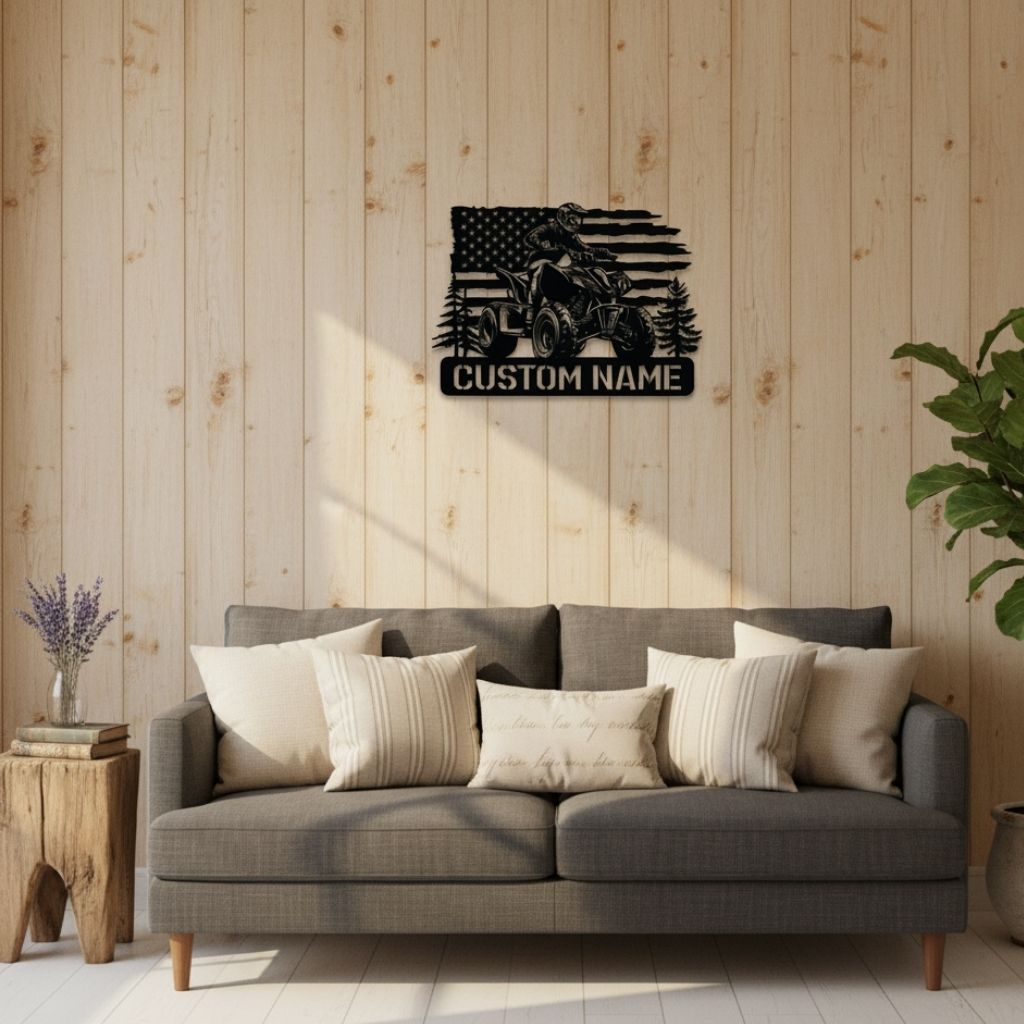 Thrilling Quad Biker's Personalized Metal Sign with LED Lights