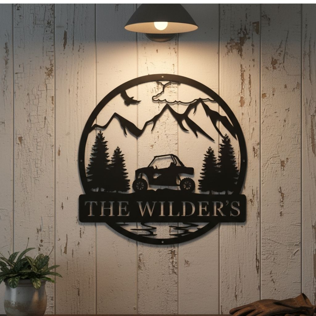 Personalized ATV Name Metal Sign - Perfect Gift for Dad's Garage - Personalize Wall Art