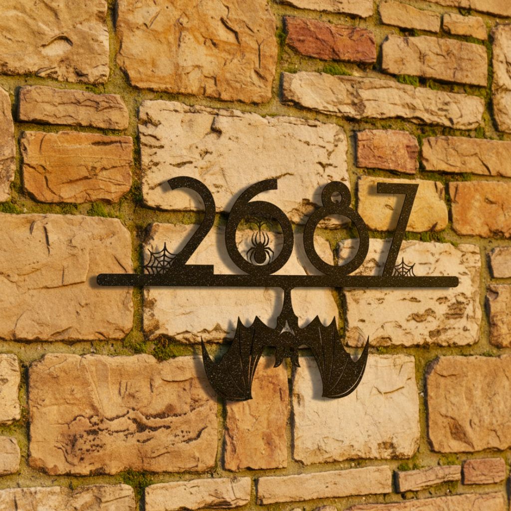 Custom Address Metal Sign - Spooky Halloween Fall Welcome - Personalize Wall Art