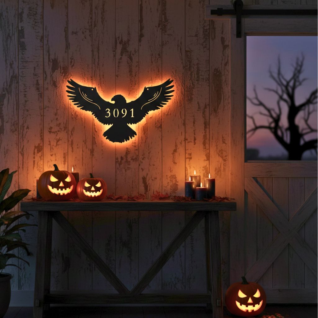 Your Home's Proud Sentinel - Eagle Address Metal Sign