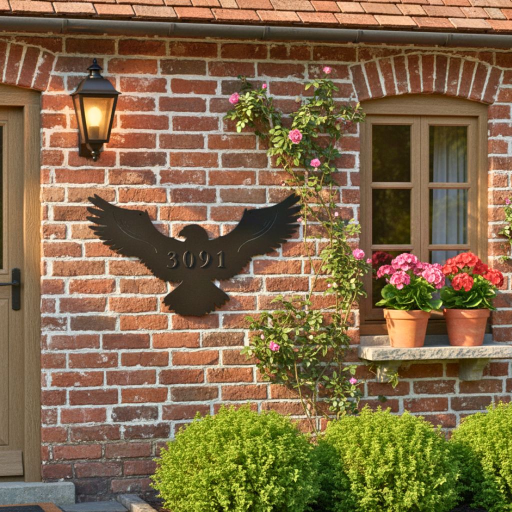Your Home's Proud Sentinel - Eagle Address Metal Sign