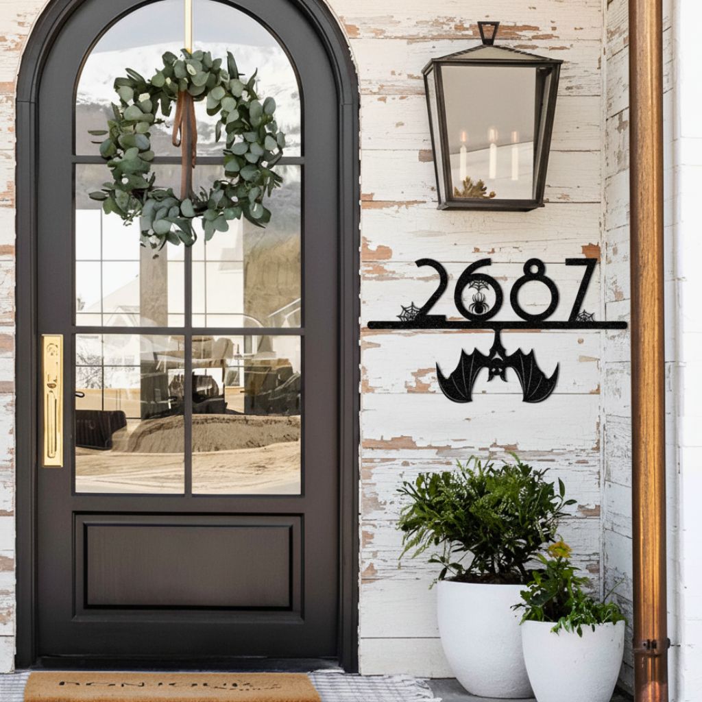 Custom Address Metal Sign - Spooky Halloween Fall Welcome