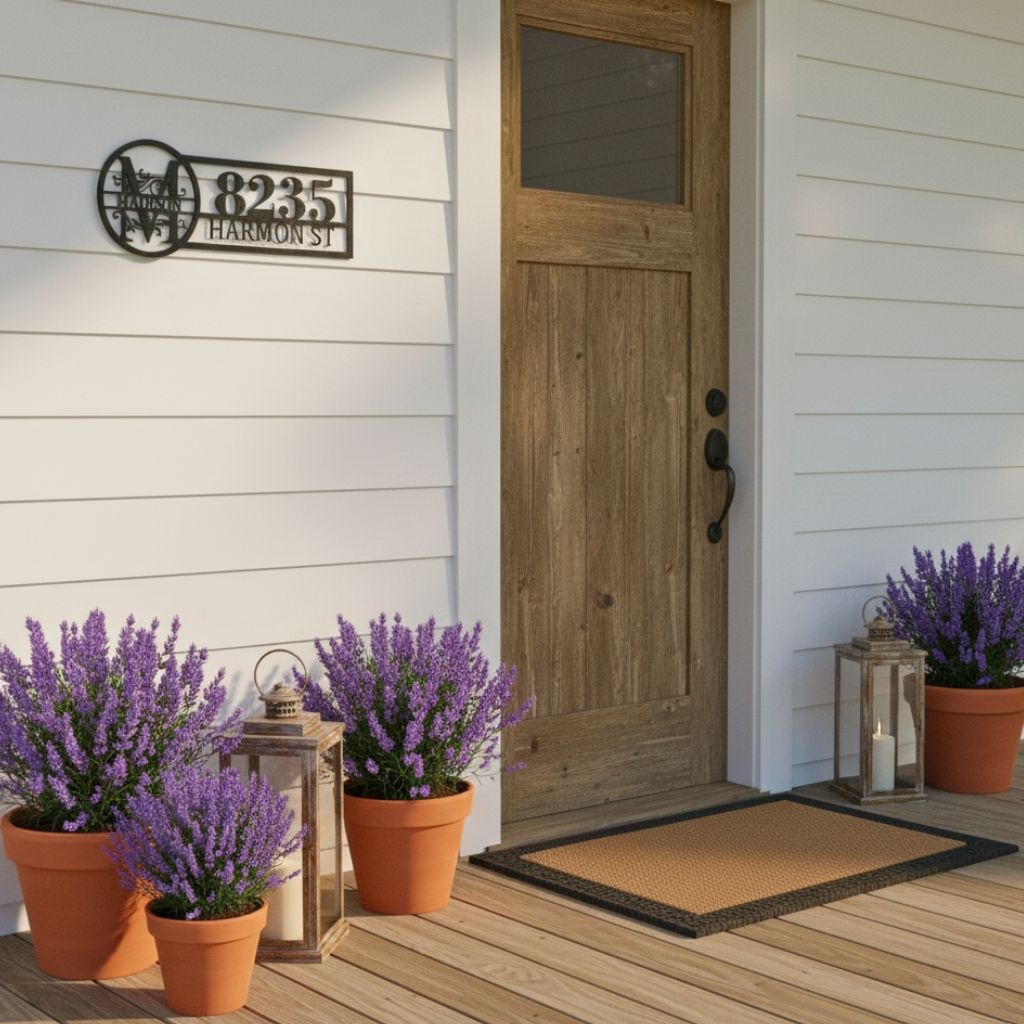 Personalized House Number Metal Sign for Elegant Home Entry