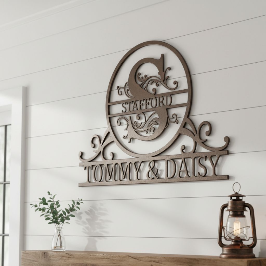 Eternal Union - Personalized Family Name Metal Sign for Weddings