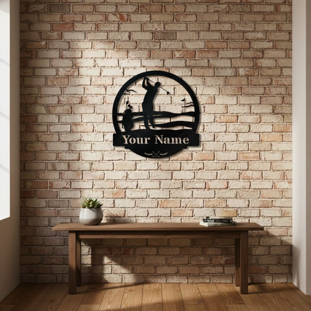 Tee Time Tribute - Personalized Golf Monogram Metal Sign Gift