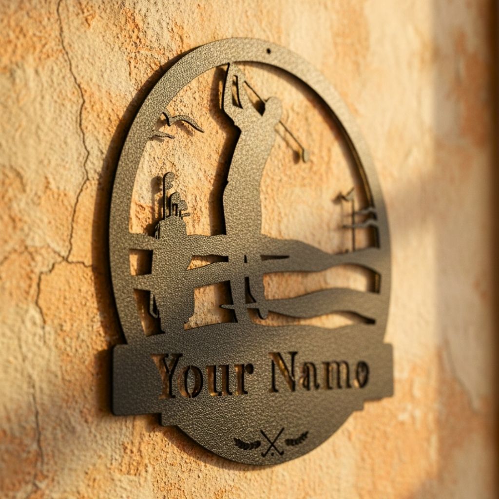 Tee Time Tribute - Personalized Golf Monogram Metal Sign Gift