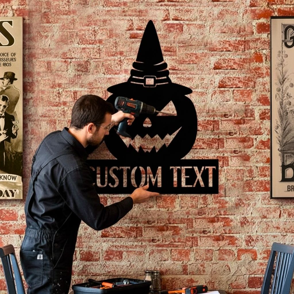 Your Spooky Season - Personalized Pumpkin Monogram Metal Sign