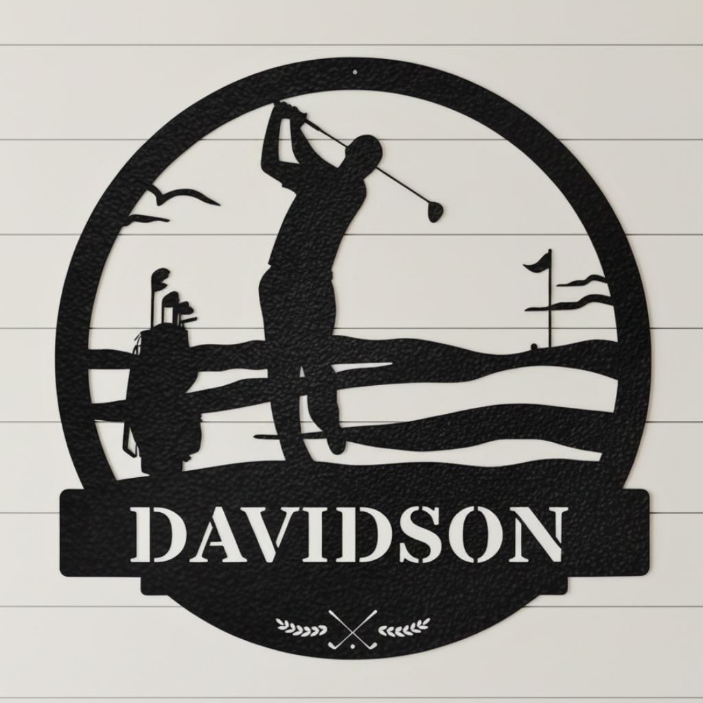 Tee Time Tribute - Personalized Golf Monogram Metal Sign Gift - Personalize Wall Art