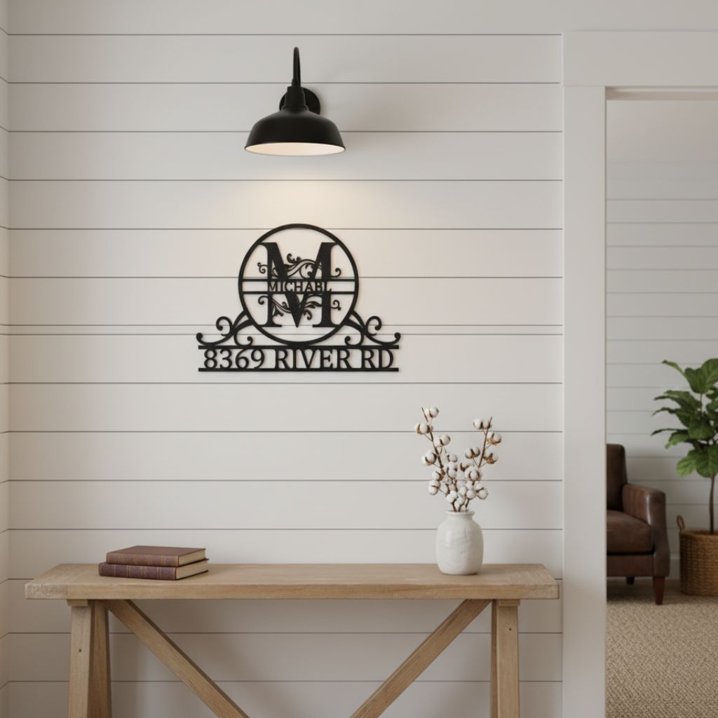 Welcome Home Metal Sign - Custom Family Monogram Address Art