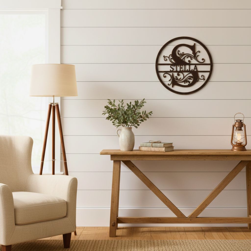 Monogram Metal Sign - Custom Family Art for Yard & Home