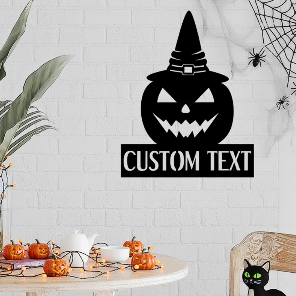 Your Spooky Season - Personalized Pumpkin Monogram Metal Sign