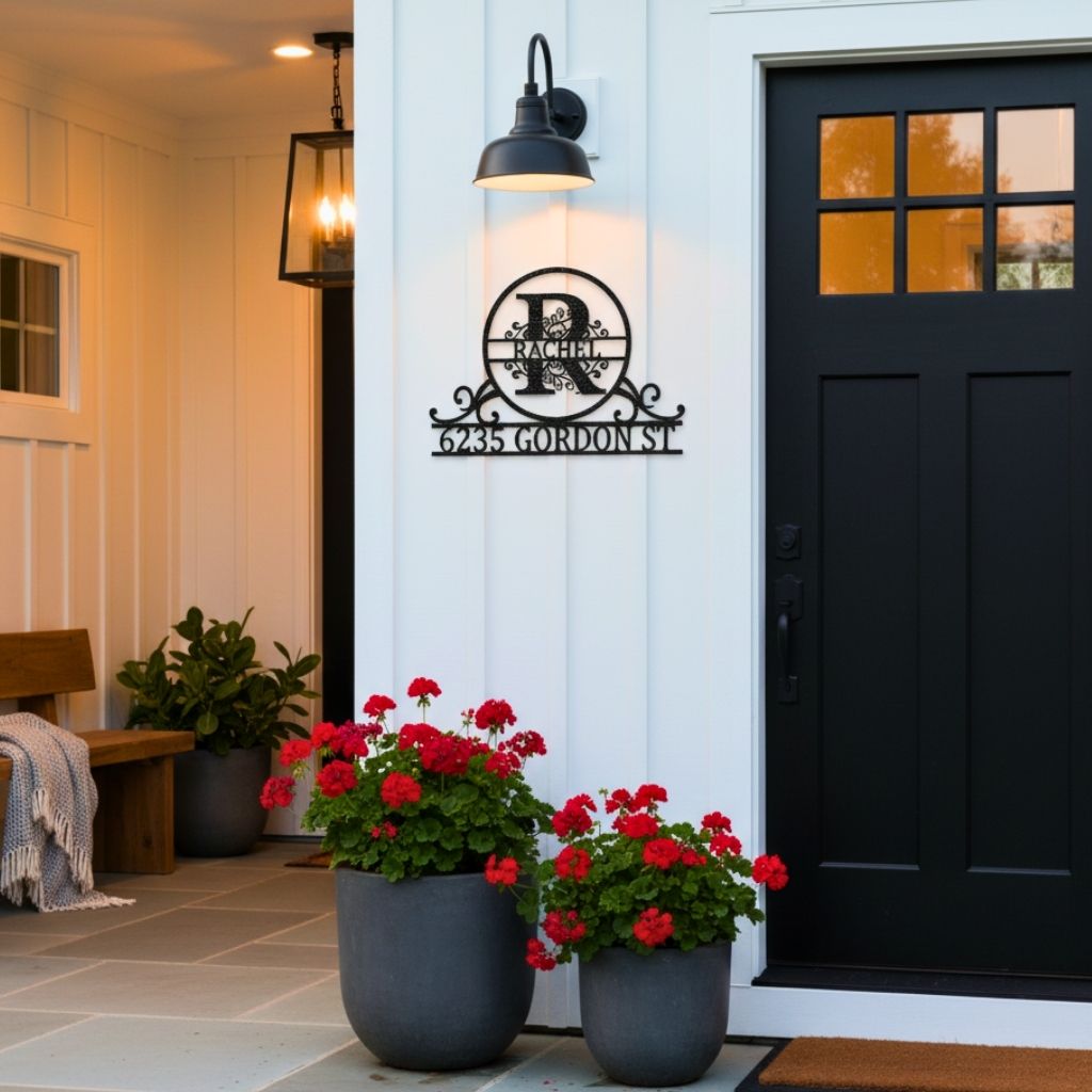 Your Address, Your Legacy - Custom Monogram Metal Sign