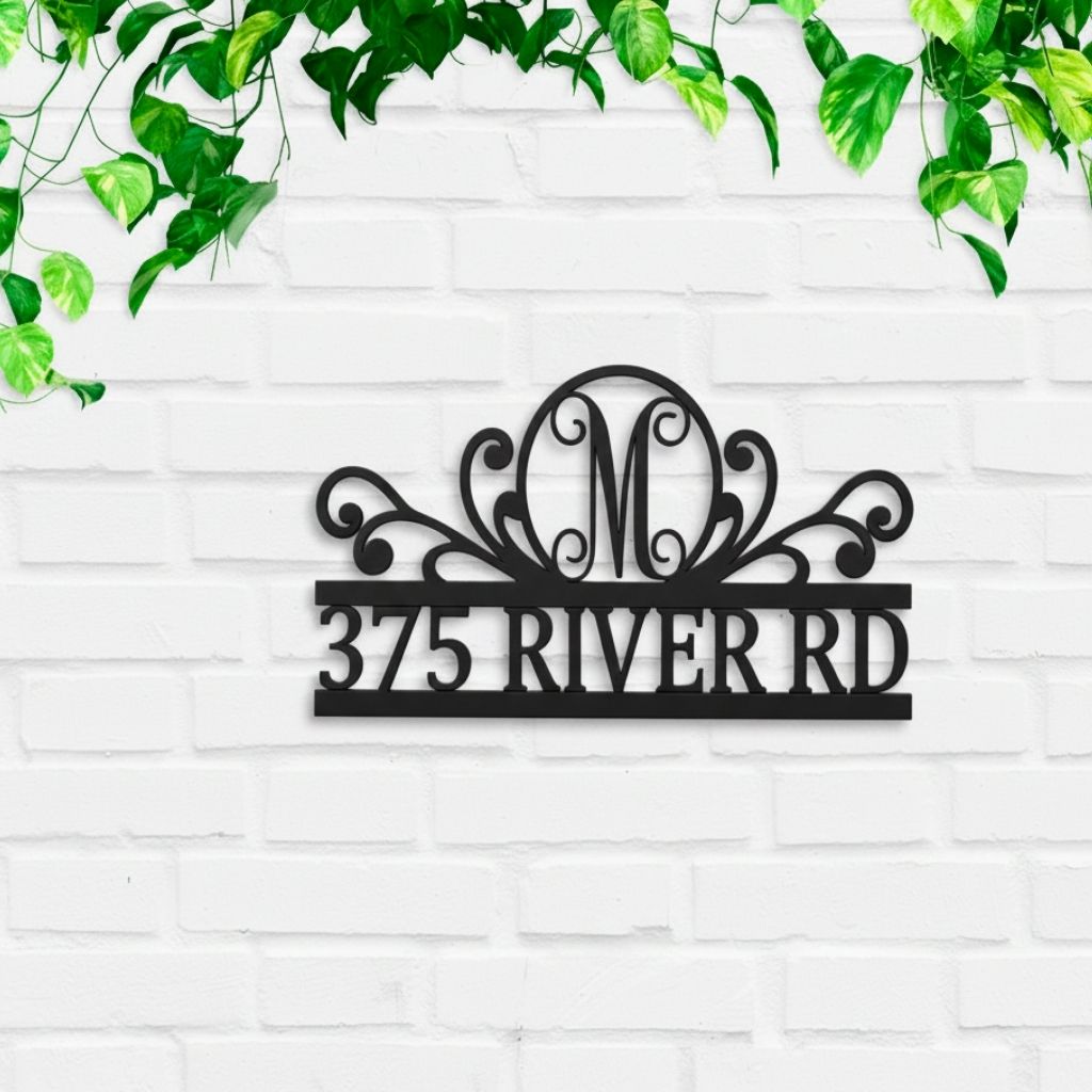 Welcome Home - Personalized Metal Address Sign for Garden - Personalize Wall Art