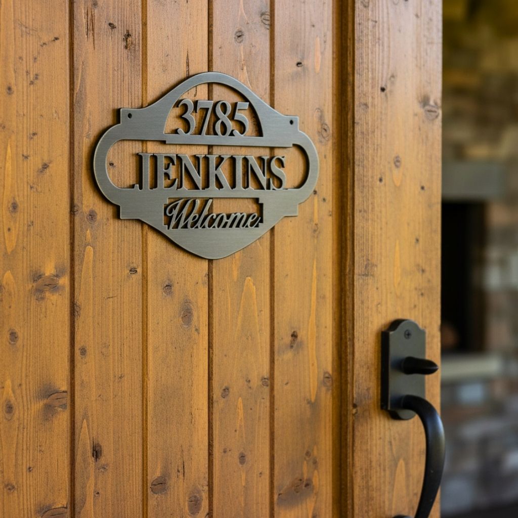Personalized Metal Address Sign - Custom Monogram for Your Home - Personalize Wall Art