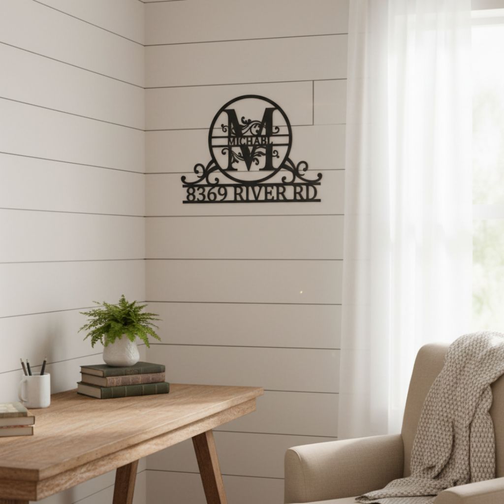 Welcome Home Metal Sign - Custom Family Monogram Address Art