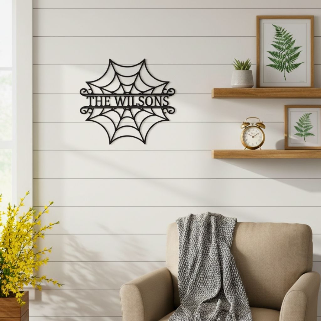 Haunted Monogram Metal Sign Custom Wall Art for Halloween