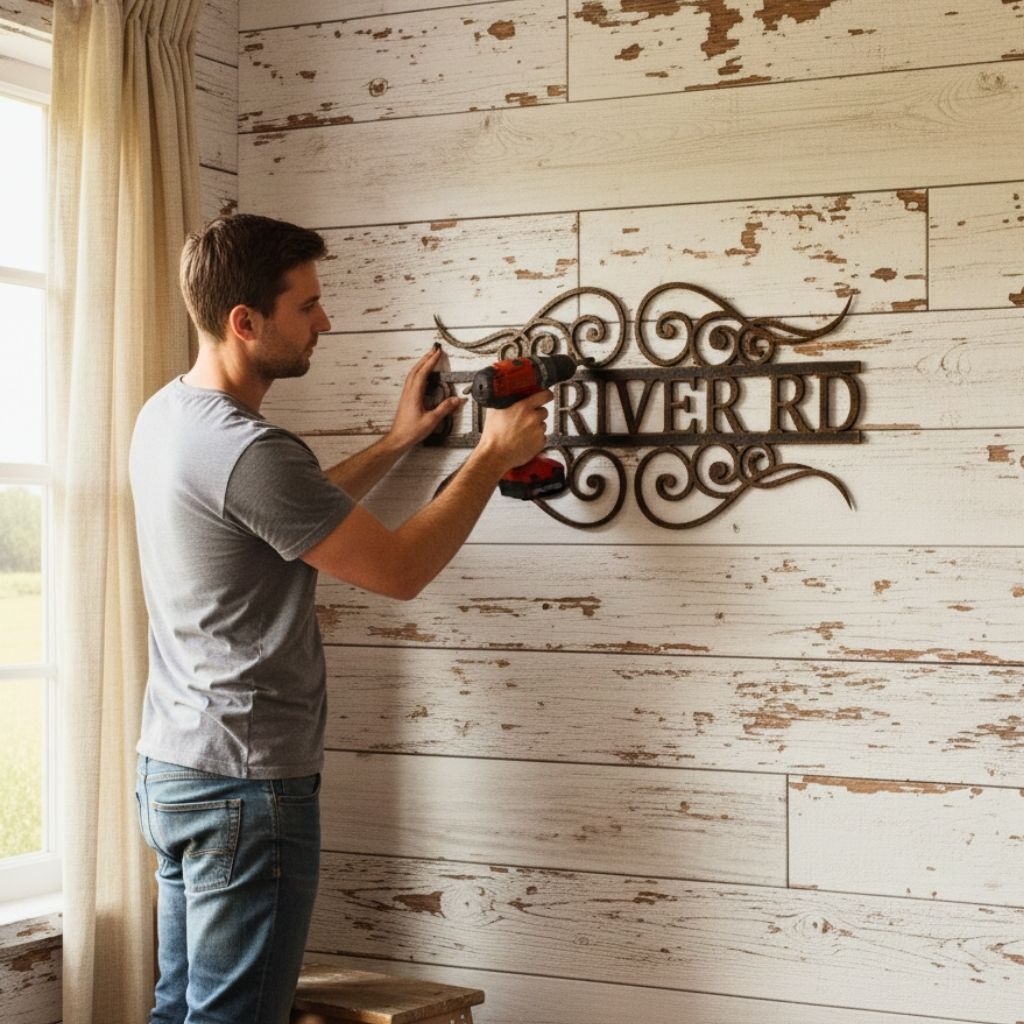 Warm Welcome Custom Metal Sign with House Numbers Address