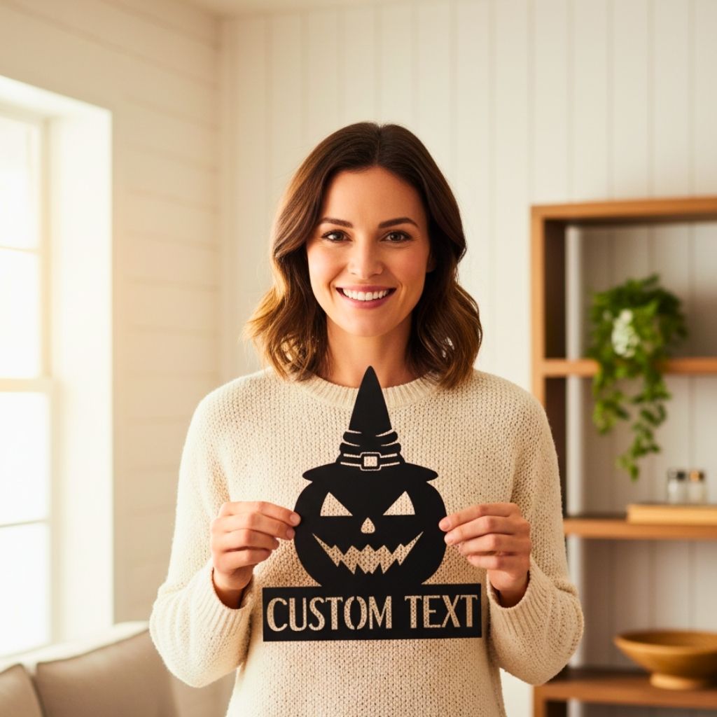 Your Spooky Season - Personalized Pumpkin Monogram Metal Sign