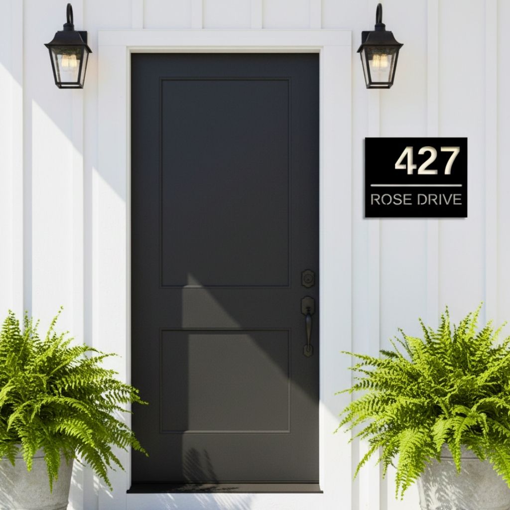 Custom Entry Metal Sign - Forever Home Address Display - Personalize Wall Art
