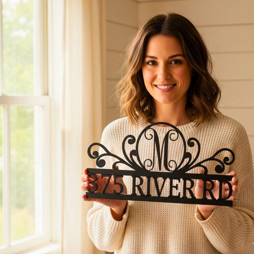 Welcome Home - Personalized Metal Address Sign for Garden