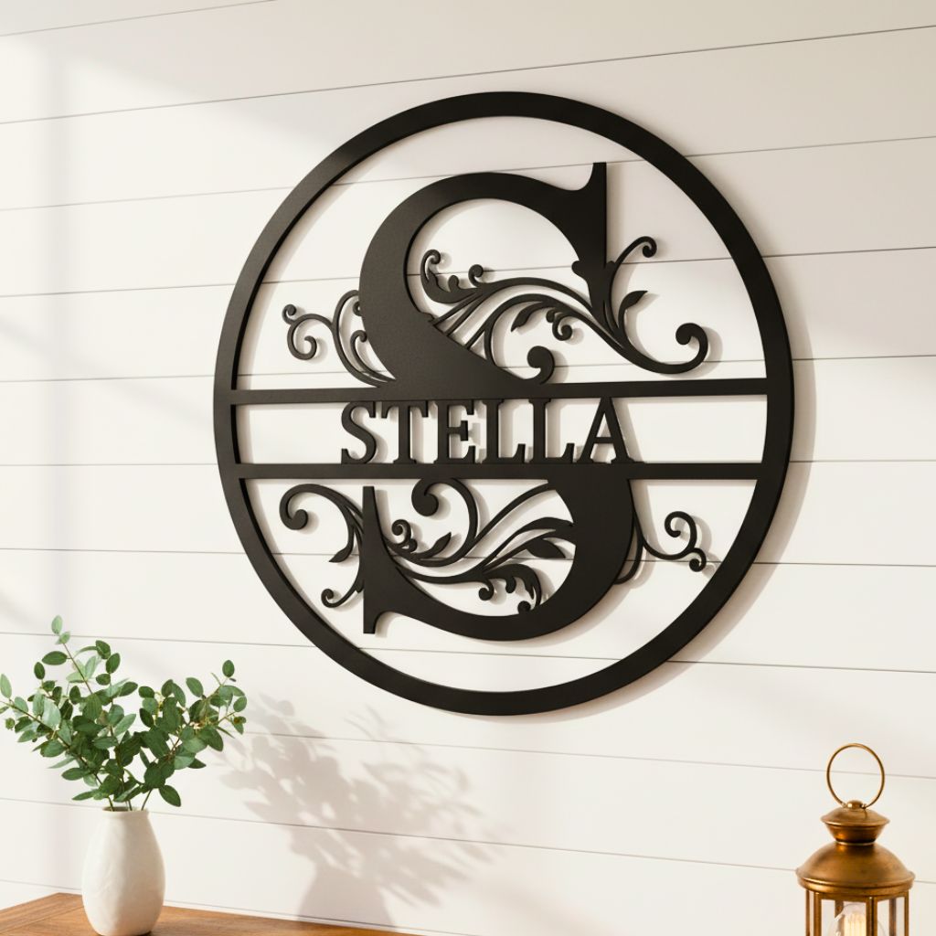 Monogram Metal Sign - Custom Family Art for Yard & Home - Personalize Wall Art