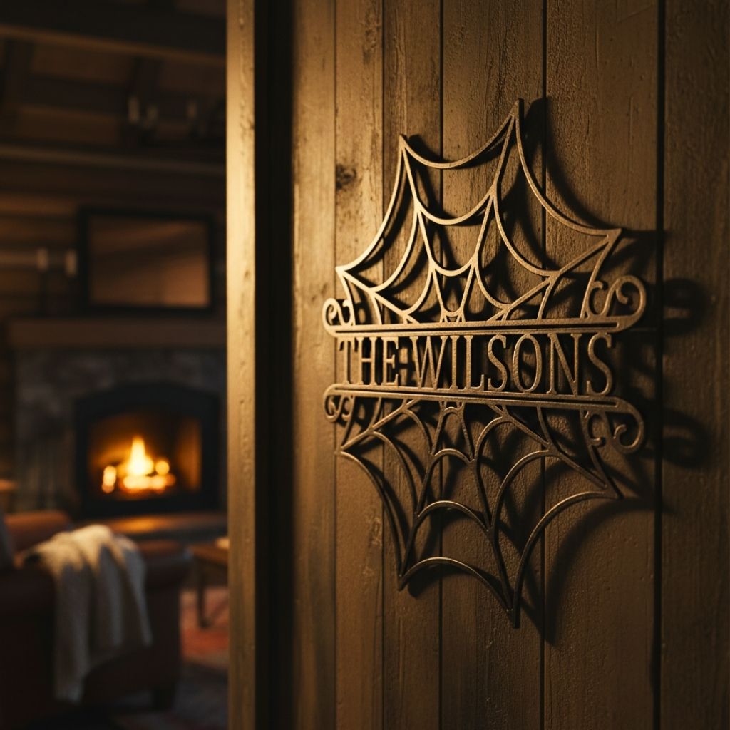 Haunted Monogram Metal Sign Custom Wall Art for Halloween